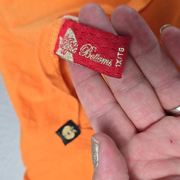 Apple bottoms orange ruched back short sleeve tshirt women's plus size 1X - Picture 7 of 9